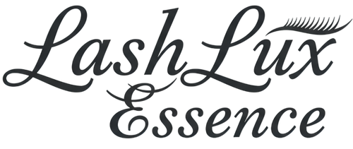 Name des Shops ist LashLux Essence elegante schrift keine hintegrundfarbe ohne hintergrung
